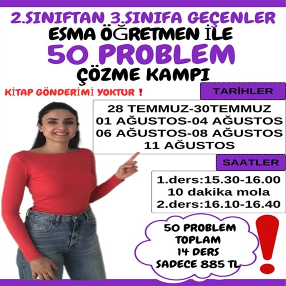 2. Sınıftan 3. Sınıfa Geçenler Problem Çözme Kampı