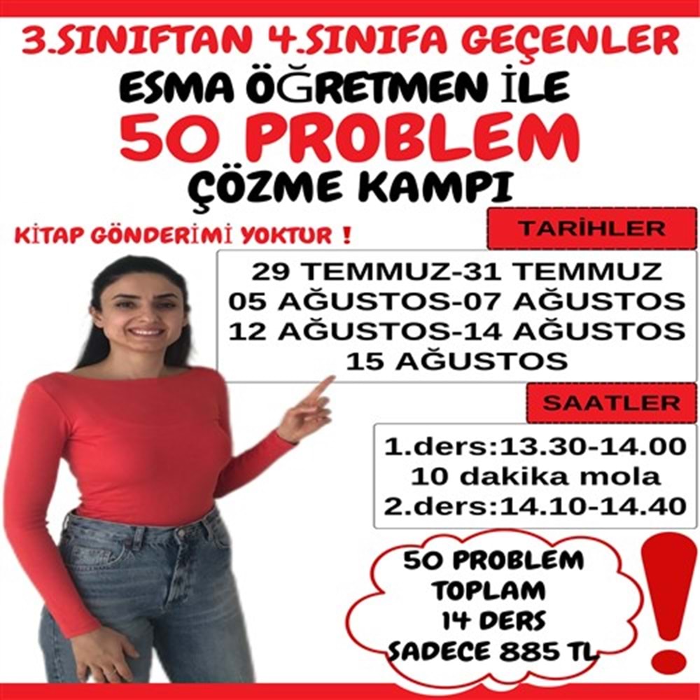 3. Sınıftan 4. Sınıfa Geçenler Problem Çözme Kampı
